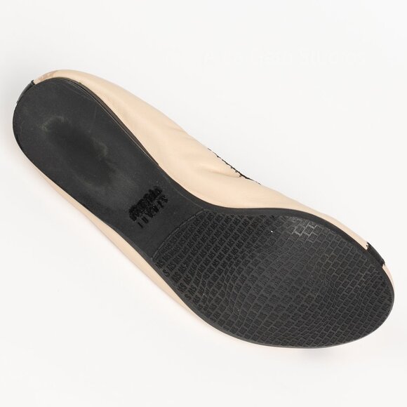 STUART WEITZMAN Giveable Leather Ballet Flats Cream & Black Size 6 M - Picture 8 of 11